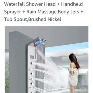 Brushed Nickel Waterfall Shower System